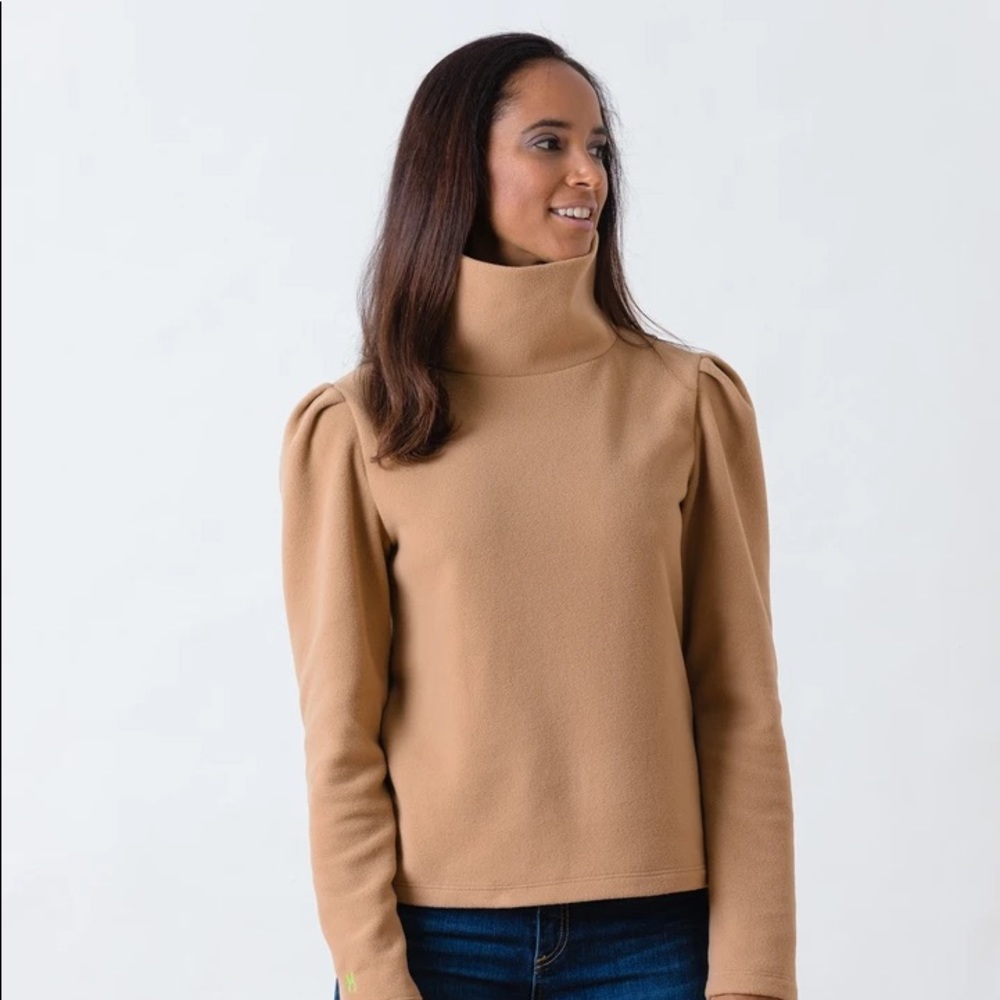 Dudley Stephens Camel Turtleneck Pullover Sweater